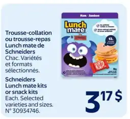 Walmart Schneiders Lunch mate kits or snack kits offer