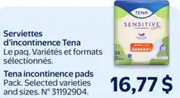 Walmart Tena incontinence pads offer