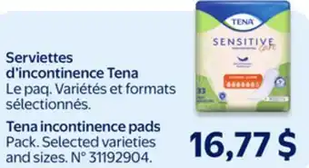 Walmart Tena incontinence pads offer