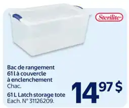 Walmart 61 L Latch storage tote offer