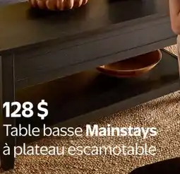 Walmart Table basse Mainstays à plateau escamotable offer