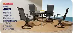 Walmart Mobilier de jardin Charleston de Mainstays 5 pieces a chaises pivotantes offer