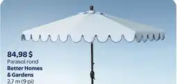 Walmart Parasol rond Better Homes & Gardens 2.7 (pi) offer