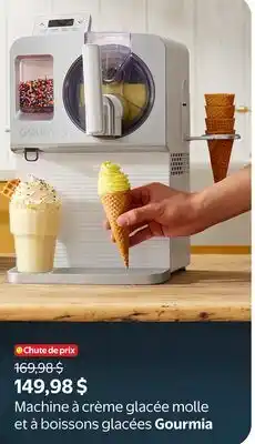 Walmart Machine à crème glacée molle et a boissons glacées Gourmia offer