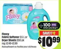 FreshCo Fleecy fabric softener or dryer sheets offer