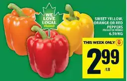 Food Basics Sweet Yellow, Orange or Red Peppers offer
