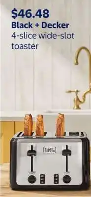 Walmart Black + Decker 4-Slice Wide Slot Toaster offer