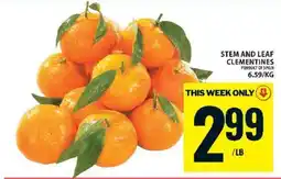 Food Basics STEM AND LEAF CLEMENTINES offer