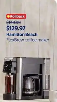 Walmart Hamilton Beach FlexBrew coffee maker offer