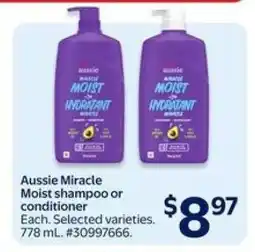 Walmart Aussie Miracle Moist Shampoo or Conditioner offer