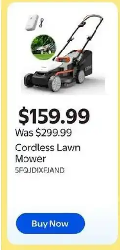 Walmart Cordless Lawn Mower offer