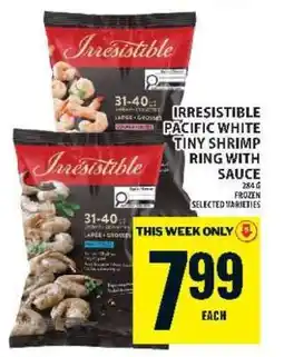 Food Basics Irresistible Pacific White Tiny Shrimp Ring with Sauce offer