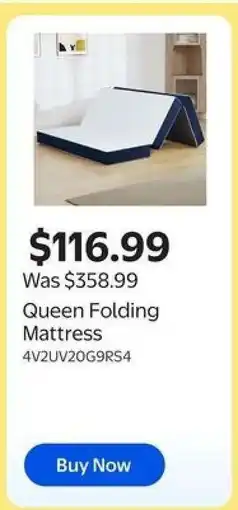 Walmart Queen Folding Mattress offer