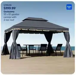 Walmart Outsunny 13' x 10' gazebo canopy with 2-tier roof offer