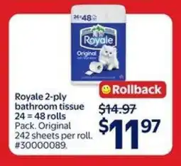 Walmart Royale 2-Ply Bathroom Tissue offer