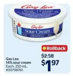 Walmart GAY LEA SOUR CREAM offer