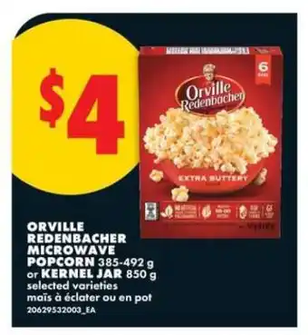 No Frills Orville Redenbacher Microwave Popcorn or Kernel Jar offer