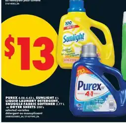 No Frills Purex, Sunlight, Snuggle offer