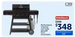 Walmart Performance 4-Burner Cart-Style Gas Grill offer