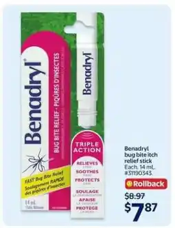 Walmart Benadryl Bug Bite Itch Relief Stick offer