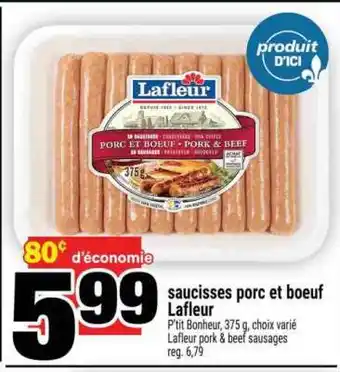 Super C SAUCISSES PORC ET BOEUF LAFLEUR offer