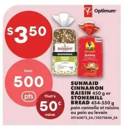 No Frills SUNMAID CINNAMON RAISIN or STONEMILL BREAD offer