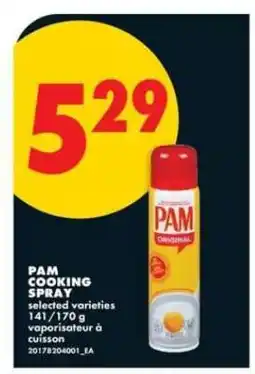 No Frills PAM COOKING SPRAY offer