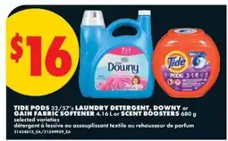 No Frills Tide Pods, Downy, Gain Fabric Softener offer