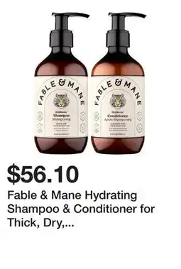 Sephora Fable & Mane Hydrating Shampoo & Conditioner for Thick, Dry, Damaged Hair offer