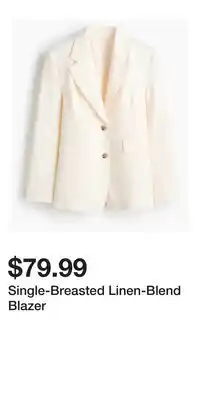 H&M Single-Breasted Linen-Blend Blazer offer