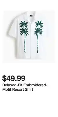 H&M Relaxed-Fit Embroidered-Motif Resort Shirt offer