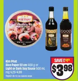 Chalo FreshCo Kim Phat Rice Paper 22cm 400g or Light or Dark Soy Sauce 500mL offer