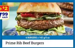M & M Food Market Prime Rib Beef Burgers offer