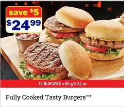 M & M Food Market Fully Cooked Tasty Burgers † offer