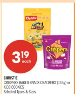 Shoppers Drug Mart CHRISTIE CRISPERS BAKED SNACK CRACKERS (145g) or KIDS COOKIES offer
