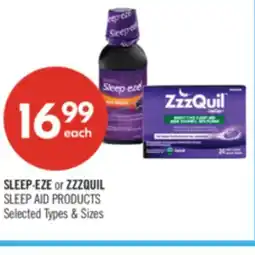Shoppers Drug Mart SLEEP-EZE or ZZZQUIL SLEEP AID PRODUCTS offer