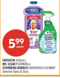 Shoppers Drug Mart FANTASTIK (650mL), MR. CLEAN PLATINUM or SCRUBBING BUBBLES HOUSEHOLD CLEANER offer