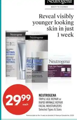 Shoppers Drug Mart NEUTROGENA TRIPLE AGE REPAIR or RAPID WRINKLE REPAIR FACIAL MOISTURIZERS offer