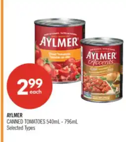 Shoppers Drug Mart AYLMER CANNED TOMATOES offer