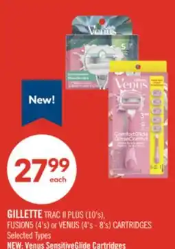 Shoppers Drug Mart GILLETTE TRAC II PLUS (10's), FUSION5 (4's) or VENUS (4's - 8's) CARTRIDGES offer