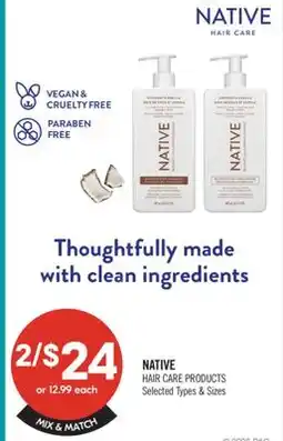 Shoppers Drug Mart NATIVE HAIR CARE PRODUCTS offer