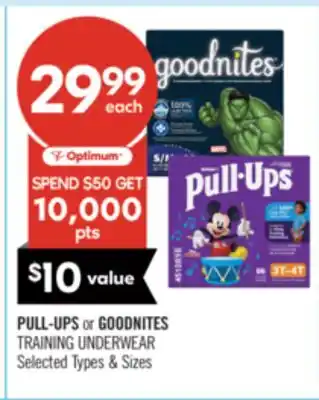 Shoppers Drug Mart PULL-UPS or GOODNITES TRAINING UNDERWEAR offer