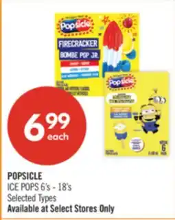 Shoppers Drug Mart POPSICLE ICE POPS 6's - 18's offer