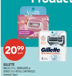 Shoppers Drug Mart GILLETTE MACH3 (5's), SKINGUARD or VENUS (4's) REFILL CARTRIDGES offer