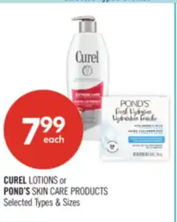 Shoppers Drug Mart CUREL LOTIONS or POND'S SKIN CARE PRODUCTS offer