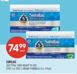 Shoppers Drug Mart SIMILAC 360 TOTAL CARE READY TO USE STEP 1 or STEP 2 INFANT FORMULA offer
