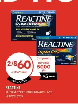 Shoppers Drug Mart REACTINE ALLERGY RELIEF PRODUCTS offer