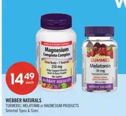 Shoppers Drug Mart WEBBER NATURALS TURMERIC, MELATONIN or MAGNESIUM PRODUCTS offer