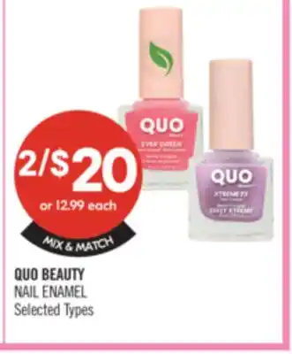 Shoppers Drug Mart QUO BEAUTY NAIL ENAMEL offer
