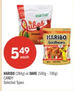 Shoppers Drug Mart HARIBO (284g) or DARE (500g - 700g) CANDY offer